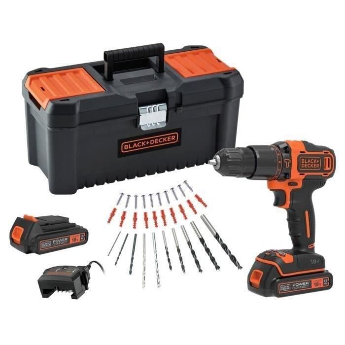 Trapano A Percussione Black+decker Bdchd18c2tA-Qw 18v (2 Batterie)
