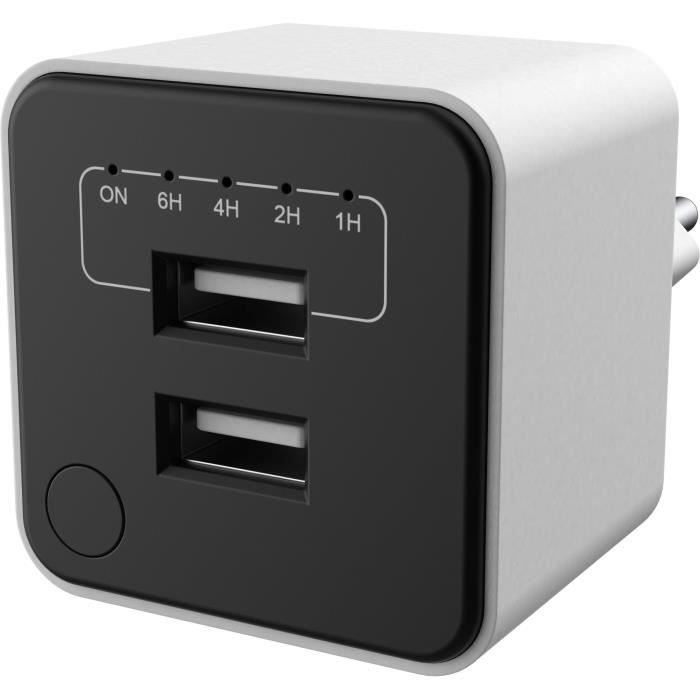 Caricabatterie Usb Doppio - Gao - Timer Regolabile, Spegnimento Automatico