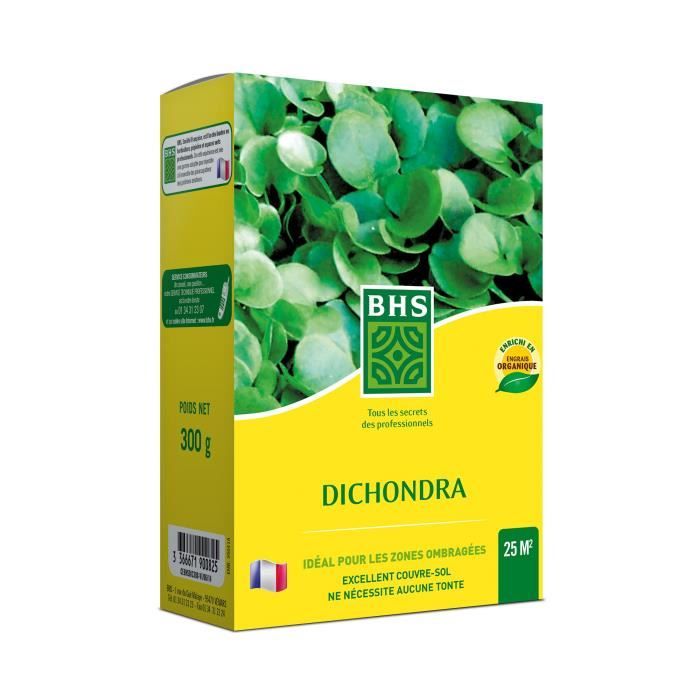 Dichondra - Bhs - 300 G § 25 M² § Climi Miti § Semi Arricchiti Con Fertilizzante Organico § Attecchimento Rapido E Uniforme.