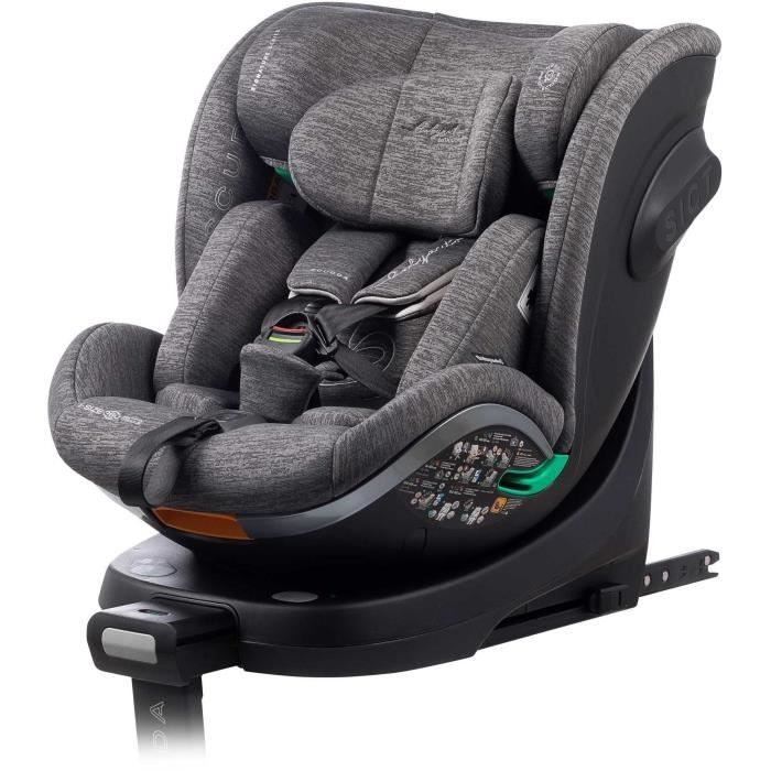 Seggiolino Auto - Babyauto - Scudda Grey Dobby - Dalla Nascita A 12 Anni - 0-36 Kg - I-Size - Isofix - Girevole 360° - Ece R129