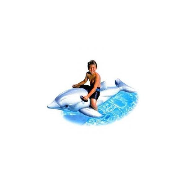 Materassino Da Spiaggia Gonfiabile Dolphin - Misto - 175 Cm - Per Bambini - Grigio E Nero