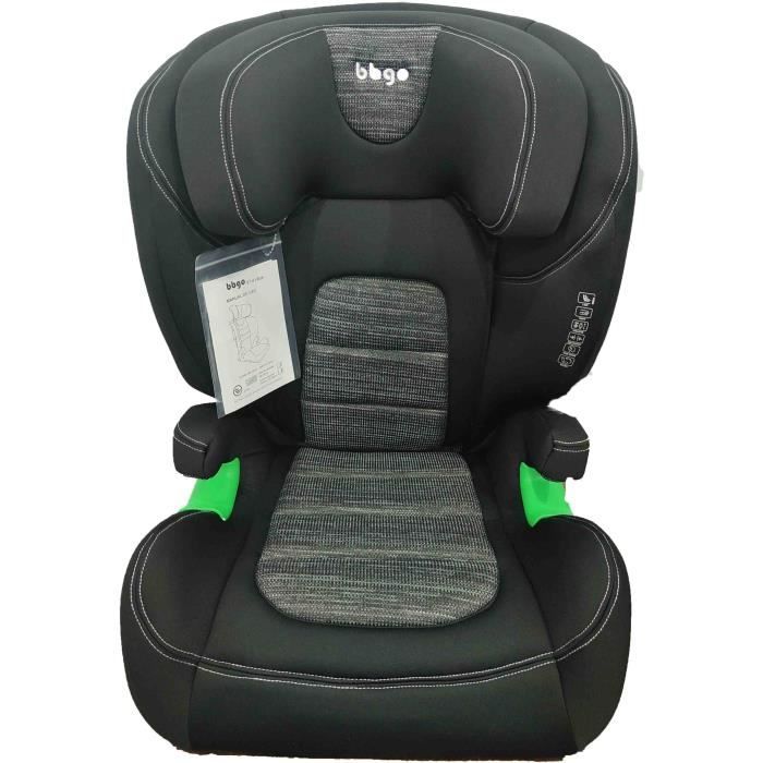 Seggiolino Auto - Bbgo - Joy Rider - 3-12 Anni - I-Size 100-150 Cm - Isofix - Nero E Grigio - Schienale 2 Posizioni - Poggiatesta 16 Posizioni