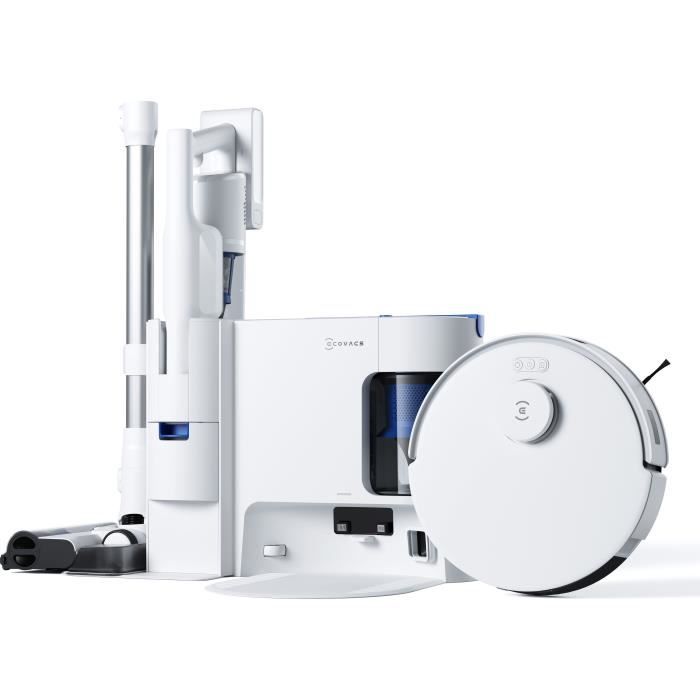 Ecovacs Deebot N20 Combo - Robot Aspirapolvere + Scopa Con Stazione - Doppio Svuotamento Automatico - Potenza 10 Kpa