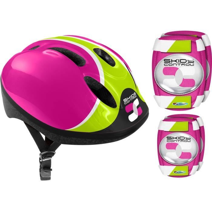 Combo Rosa (casco + Ginocchiere E Gomitiere) Controllo Skids