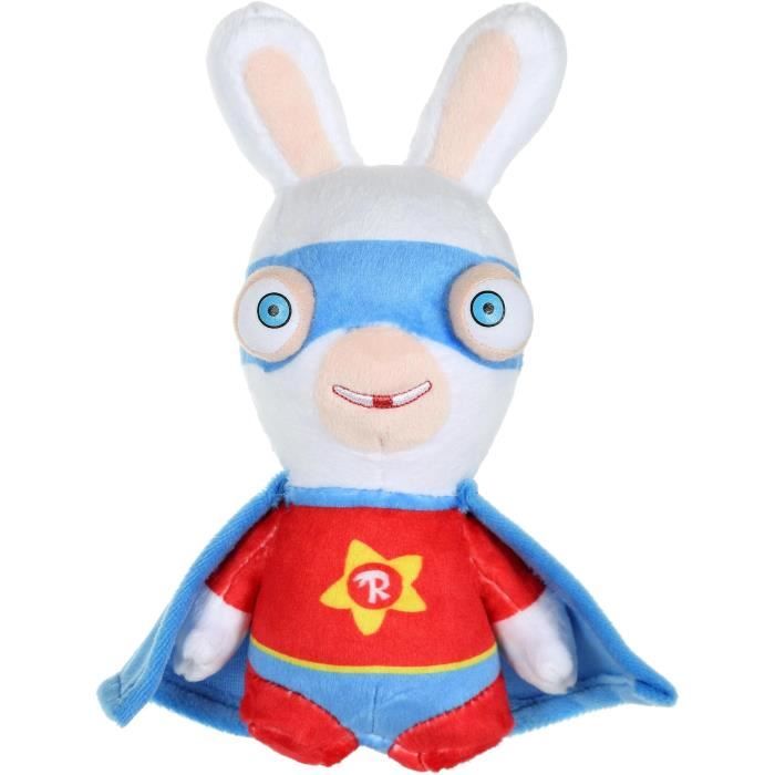 Coniglio Cretine Suono Rosso Peluche Super Hero - 18 cm