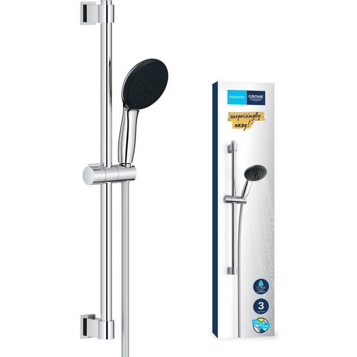 Set Doccia Con Soffione 3 Getti, Asta E Flessibile - Grohe Vitalio Start 110 26032001 - Selezione Facile - Risparmio Idrico