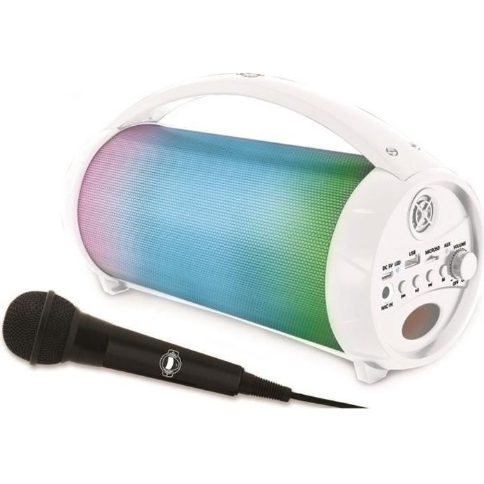 Flashboom Altoparlante Bluetooth Portatile Completamente Illuminato Con Microfono Cablato Staccabile Iparty - Lexibook