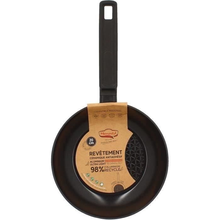 Padella - Menastyl - 6020635 - Alluminio Forgiato - 20 Cm - Nero - Adatta A Tutti I Piani Cottura, Anche A Induzione