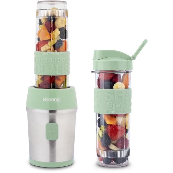 Mini Frullatore - Smoo18 - 300 W - 570 Ml - Verde Pastello - 2 Bottiglie Incluse