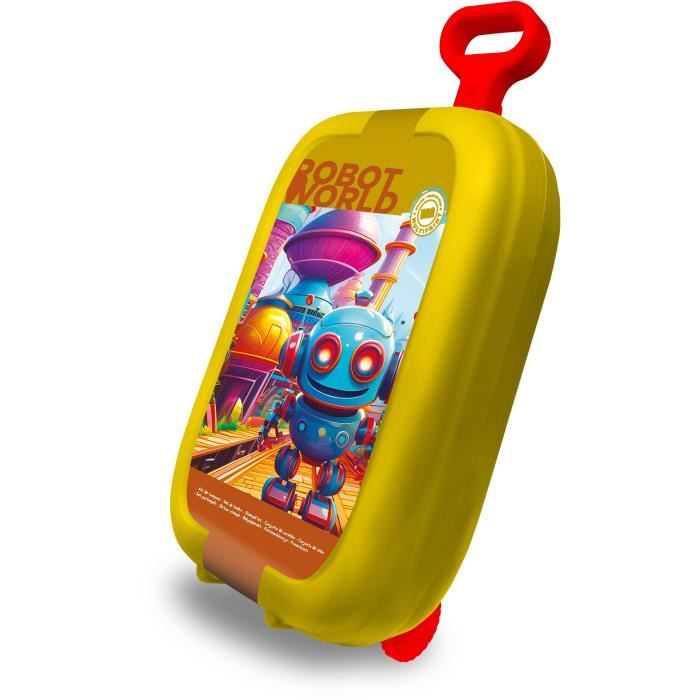 Trolley - Multiprint - 64010 - 7 Timbri Les Robots, 5 Matite, 18 Pennarelli