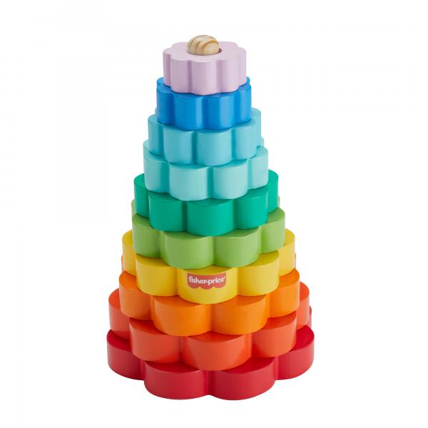 Impilatore Ad Anelli FisheR-Price Con 10 Pezzi In Legno Hxt77
