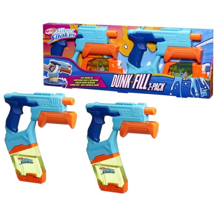 Nerf DunK-Fill, 2 Confezioni Di Pistole Ad Acqua, Serbatoi Di Riempimento Istantaneo, Giocattoli Ad Acqua, Super Soaker, Dai 6 Anni In su