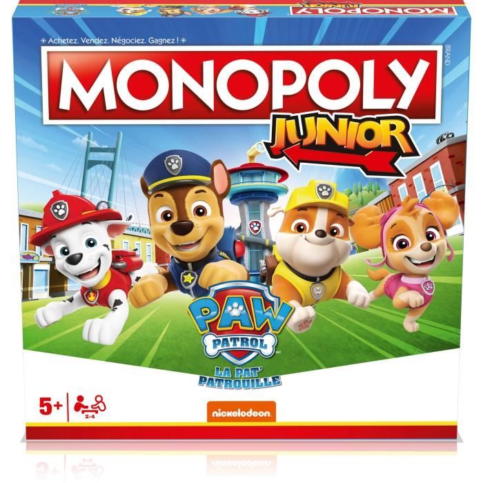 Paw Patrol Junior Monopoly - Gioco Da Tavolo - Mosse Vincenti - Monopoli Junior Con Personaggi Paw Patrol.