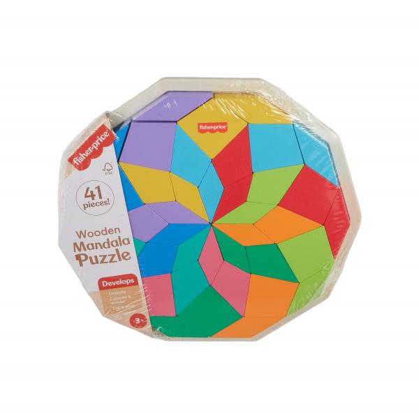 Puzzle Mandala In Legno FisheR-PricE-Puzzle Con Motivi Geometrici Da 40 Pezzi Hxt94