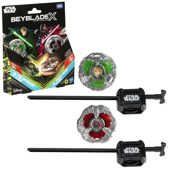 Beyblade X E Star Wars, Collaborazione Luke Skywalker 4-80b Vs. Darth Vader 4-60b, Confezione Multipla