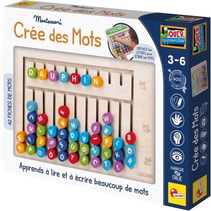 Ricerca Di Parole - Gioco Montessori - Montessori - Tavola Di Legno, Lettere E Numeri Magnetici