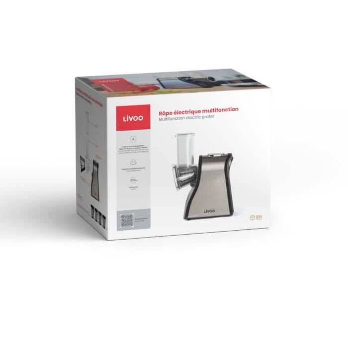 Livoo Dop192 Grattugia Elettrica Multifunzione - Nera E Grigia - Image 5