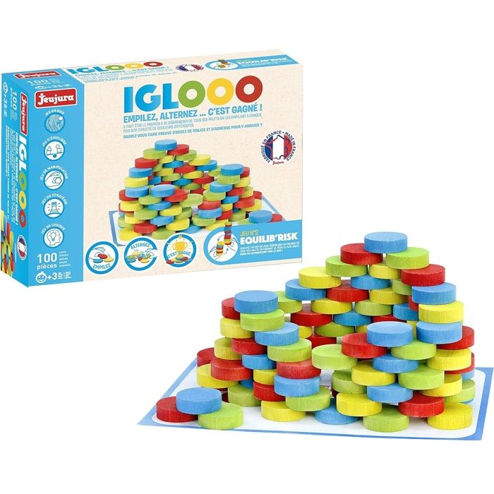 Iglooo 100 Pezzi - Jeujura - Gioco Di Abilità E Logica Con Dischi E Tappetini, Regole Del Gioco Incluse