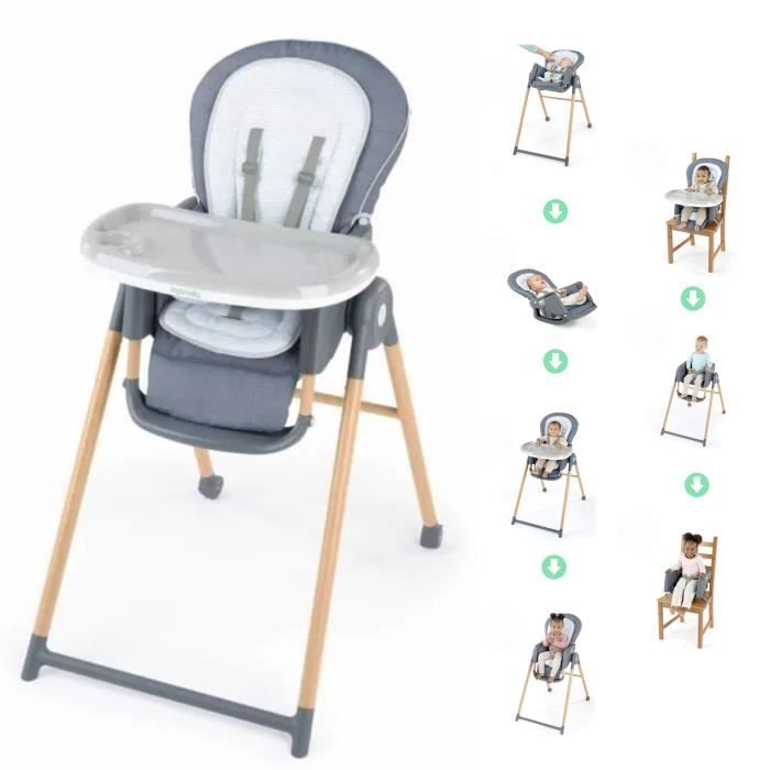 Seggiolone Ingenuity 7 In 1 Dalla Nascita Ai 5 Anni Con Corretto Posizionamento - Chambray - Sdraietta, Rialzo, Seduta