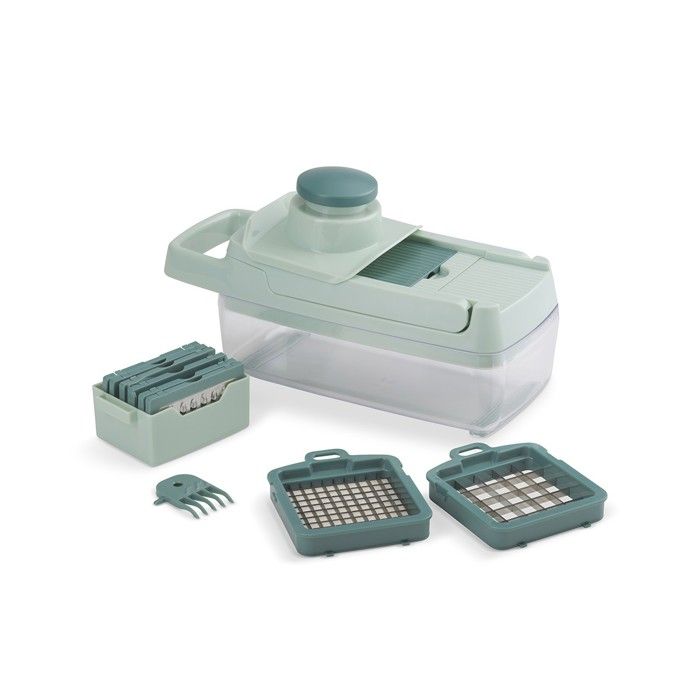 Mandolina Multifunzione - Livoo - Men435 - 8 Lame In Acciaio Inox - Vassoio Di Raccolta Da 1,5 L - Sicura Da Usare