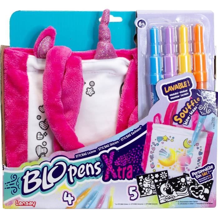 Blopens - Lansay - Styl'bag - 5 Stencil - 1 Borsa Unicorno - Dai 6 Anni