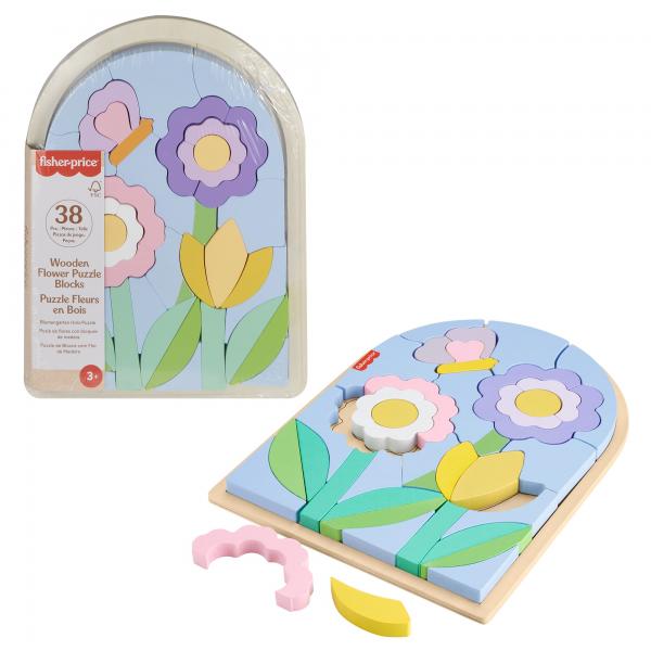 FisheR-PricE-Fiori In Legno PuzzlE-Puzzle Da 37 Pezzi Per La Scuola Dell'infanzia Hxt97