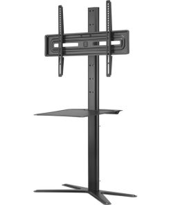 One For All - Porta Tv 32-70 Con Ripiano Gamma Solid - Inclinazione 15° E Girevole 90° - Compatibile Per Schermi 32-70''/81-178 cm