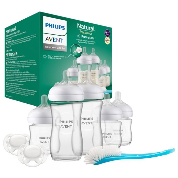 Set Nascita Biberon In Vetro Naturale - Philips Avent - Kit Neonato - 240 Ml - Misto