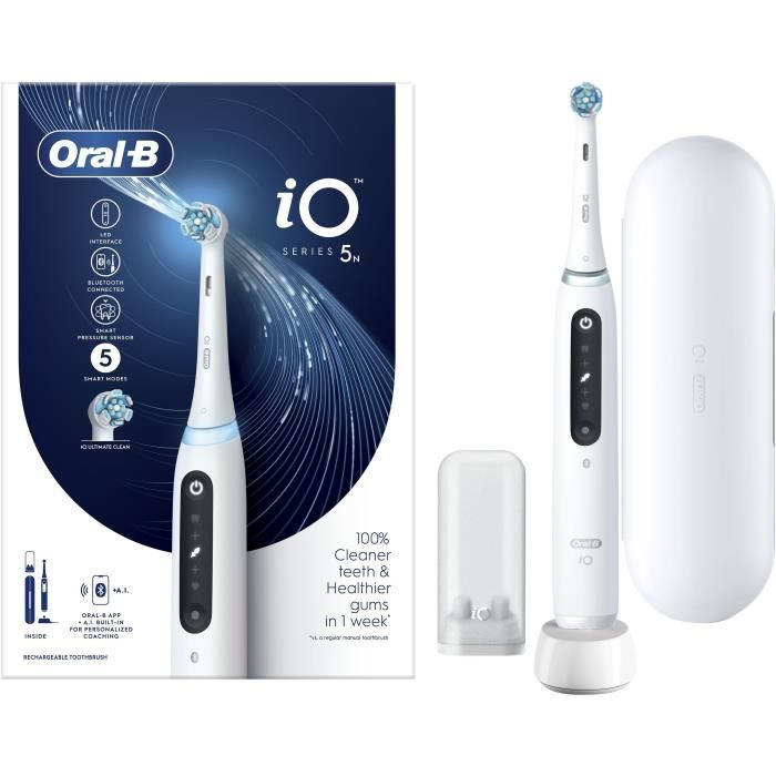 Spazzolini Da Denti - OraL-B - Io5n Quite - Bianco + Custodia Da Viaggio - Elettrici