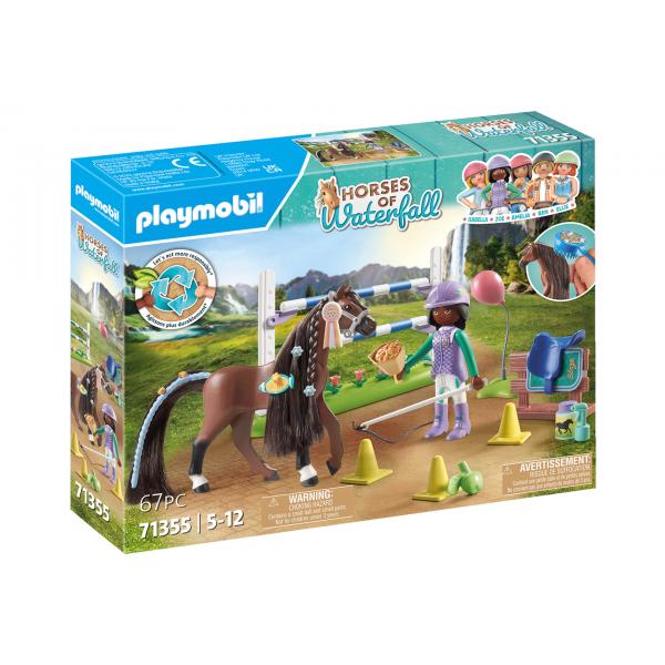 Playmobil 71355 Zoe & Blaze Con Percorso A Ostacoli - Cavalli Della Cascata - Con Ostacoli Modulari - Dai 5 Anni In su