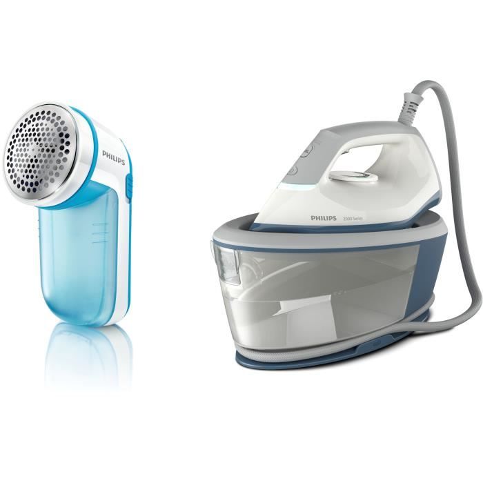 Generatore Di Vapore + Plush Shave - Philips Bxa0019/00 - Compatto - 6 Barre - Effetto Pressatura 300g/min - Flusso Vapore Continuo 110g/min