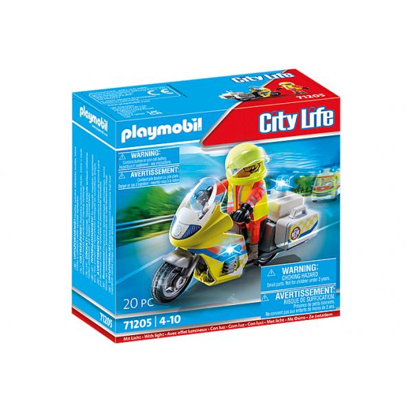 Playmobil - 71205 - Azione Della Città The Rescuers - Artista Di Emergenza Con Moto Ed Effetto Leggero