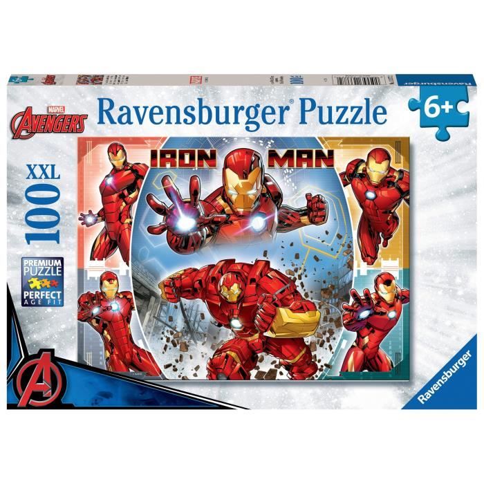 RavensburgeR-Marvel HeroS-Puzzle Xxl Da 100 Pezzi - Il Potente Iron Man / Marvel AvengerS-4005556133772-Dai 6 Anni In su