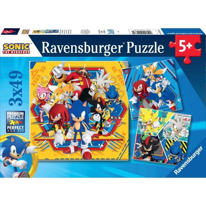 RavensburgeR-Puzzle 3x49 Pezzi - Le Avventure Di SoniC-4005555011330-Dai 5 Anni In su