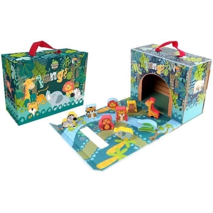 Casetta Safari - Planete Bois - Fsc - 10 Pezzi - Gioco Per Bambini - Dai 18 Mesi
