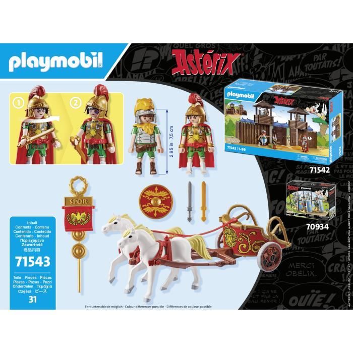 Playmobil 71543 Asterix: Cesare Con Carro E Cavalli - Image 5