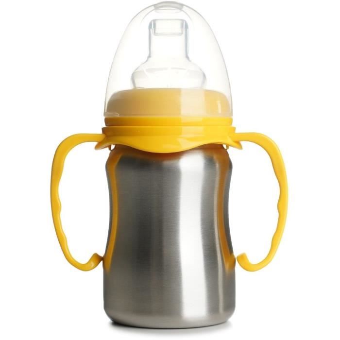 Tazza Didattica - Thermobaby - Acciaio Inox - 180 Ml - Giallo Mango - Ergonomica E Antigoccia