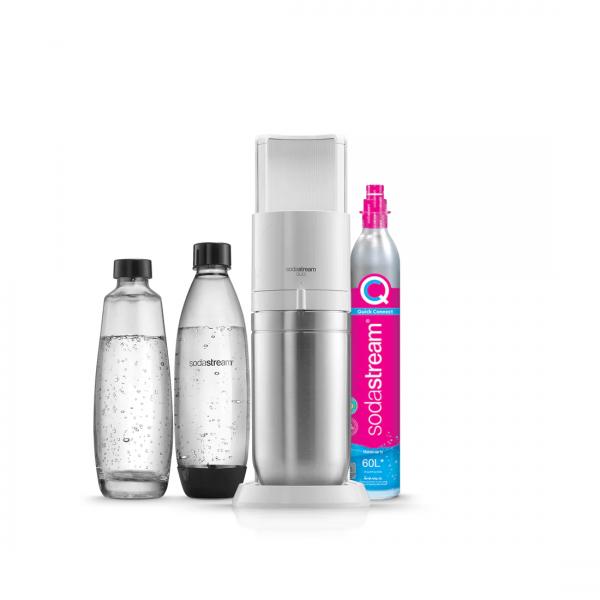 Sodastream Duobicb - Macchina Duo Bianca Confezione 4 Bottiglie (2 Decanter Duo + 2 Fusibile Lv) + 1 Bombola Di Scambio Cqc
