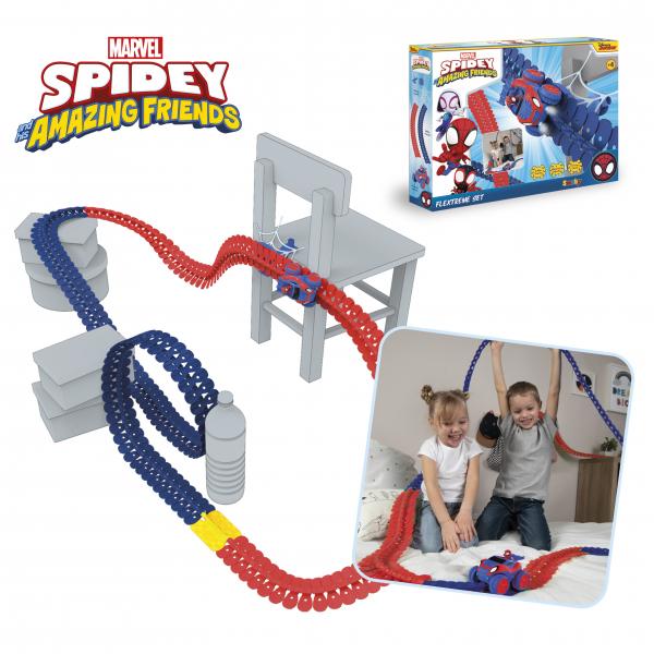 Set Scoperta Spidey Flextreme - Batterie Incluse - 184 Binari Flessibili E 1 Veicolo