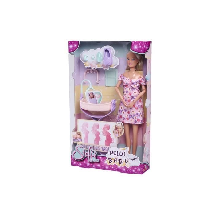 Smoby - Steffi Love - Futura Mamma - Bambola Manichino Incinta (29cm) - Accessori Bebè - Bottone Per Allargare La Pancia