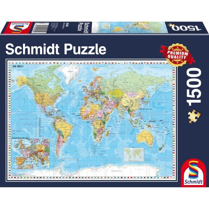 Puzzle Planisfero, 1500 Pezzi