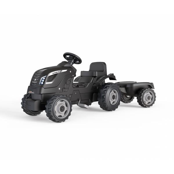 Smoby Farmer Xl Pedal Tractor + Trailer - Nero