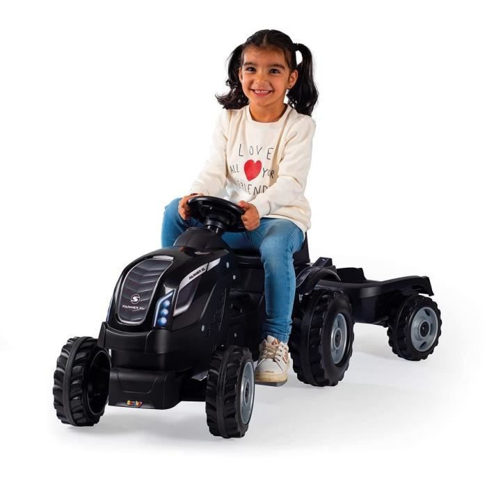 Smoby Farmer Xl Pedal Tractor + Trailer - Nero - Image 5
