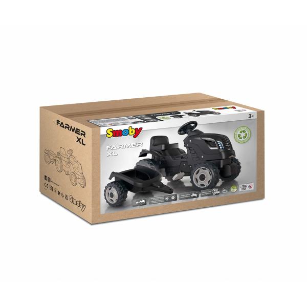 Smoby Farmer Xl Pedal Tractor + Trailer - Nero - Image 4
