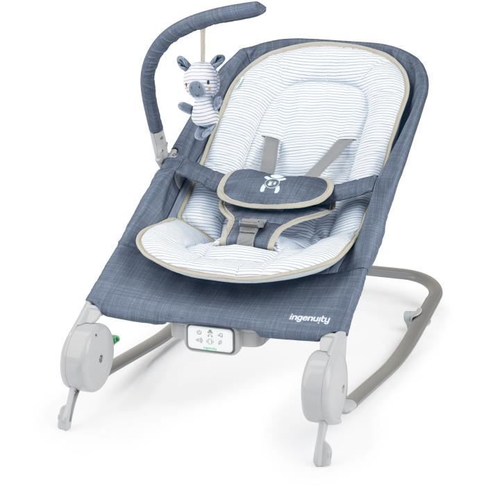 Sedile Ingenuity Happy Belly RocK-TO-Bounce - Musica - Vibrazioni - Arco Di Attività Rimovibile - Peluche Zebra -