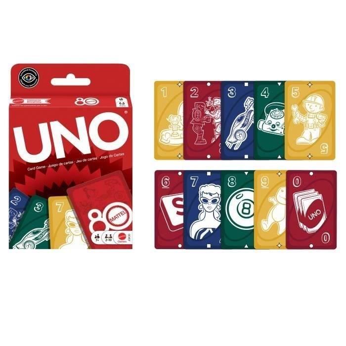Uno - Gioco Di Carte Ruby Red - 80° Anniversario Mattel - Per Tutta La Famiglia - Uno - Jgk30