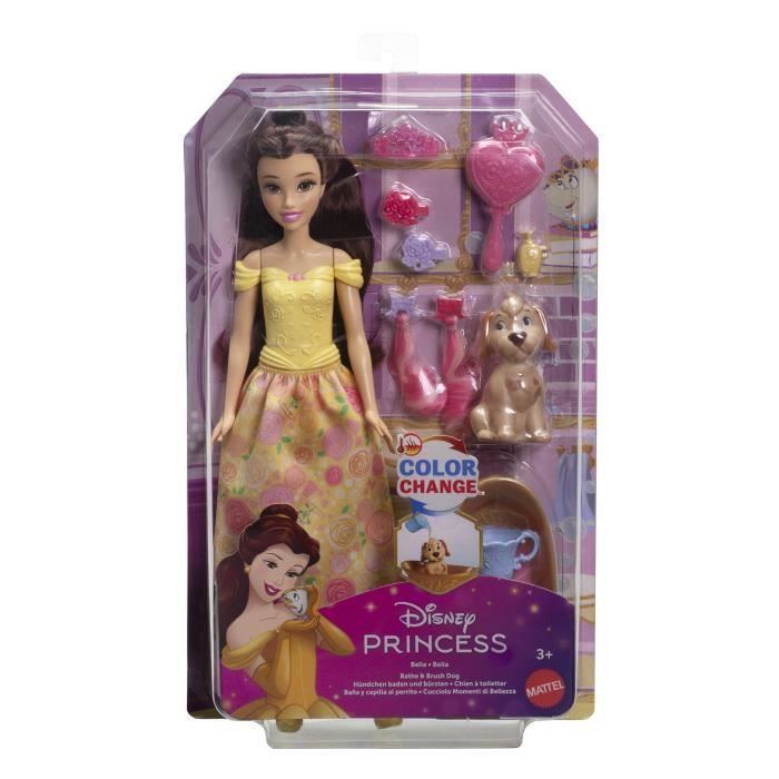 Disney - Set Per La Toelettatura Della Principessa Belle E Del Suo Cane - Con Vasca Da Bagno - Principesse Disney - Jfc42