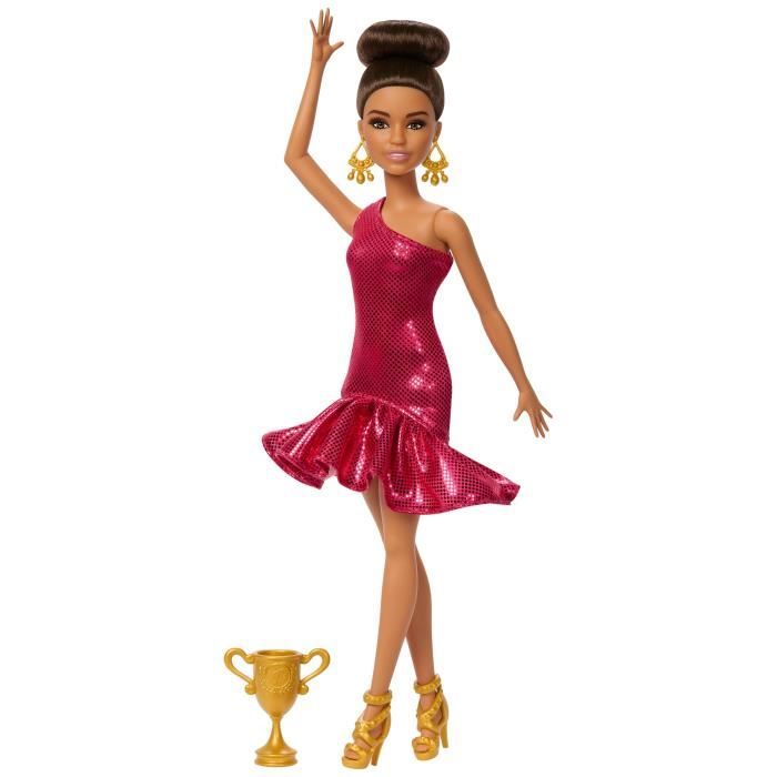 Barbie - Bambola Ballerina Di Ballo E Accessori - Bruna Con Trofeo - Barbie - Jfr09