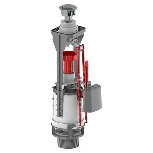 Kit Meccanismo Di Scarico A Pulsante - Rousseau - Certificato Nf - Regolabile - Compatibile Con Doppio Flusso - Finitura Cromata