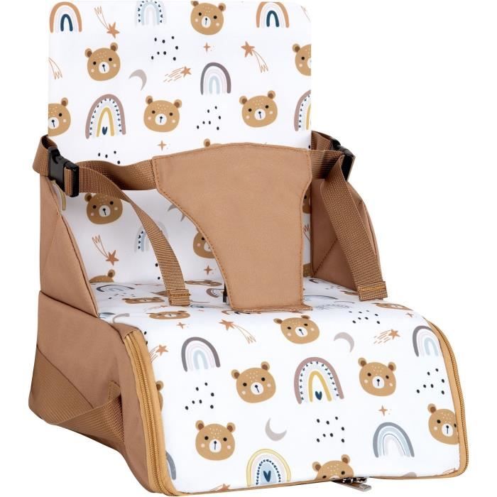 Seggiolino Portatile - Tineo - 30 X 28 X 13 Cm - Ultra Compatto - Cammello / Orsi